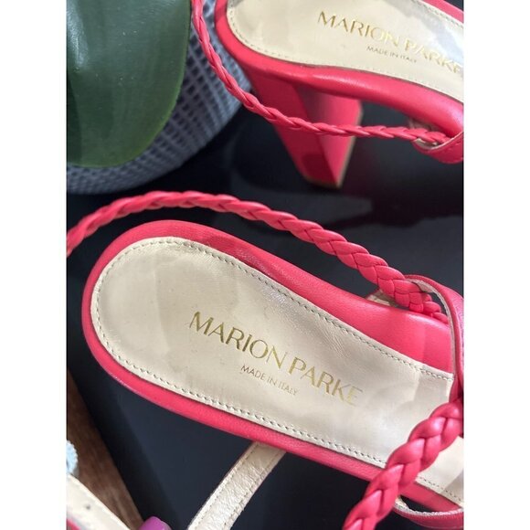 MARION PARKE Hannah 85mm Sandals Coral Orange Womens 7.5 - Picture 9 of 14